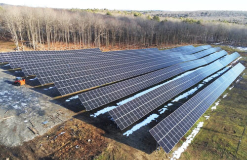 Installation of 700 kW solar project on abandoned farmland in Maine